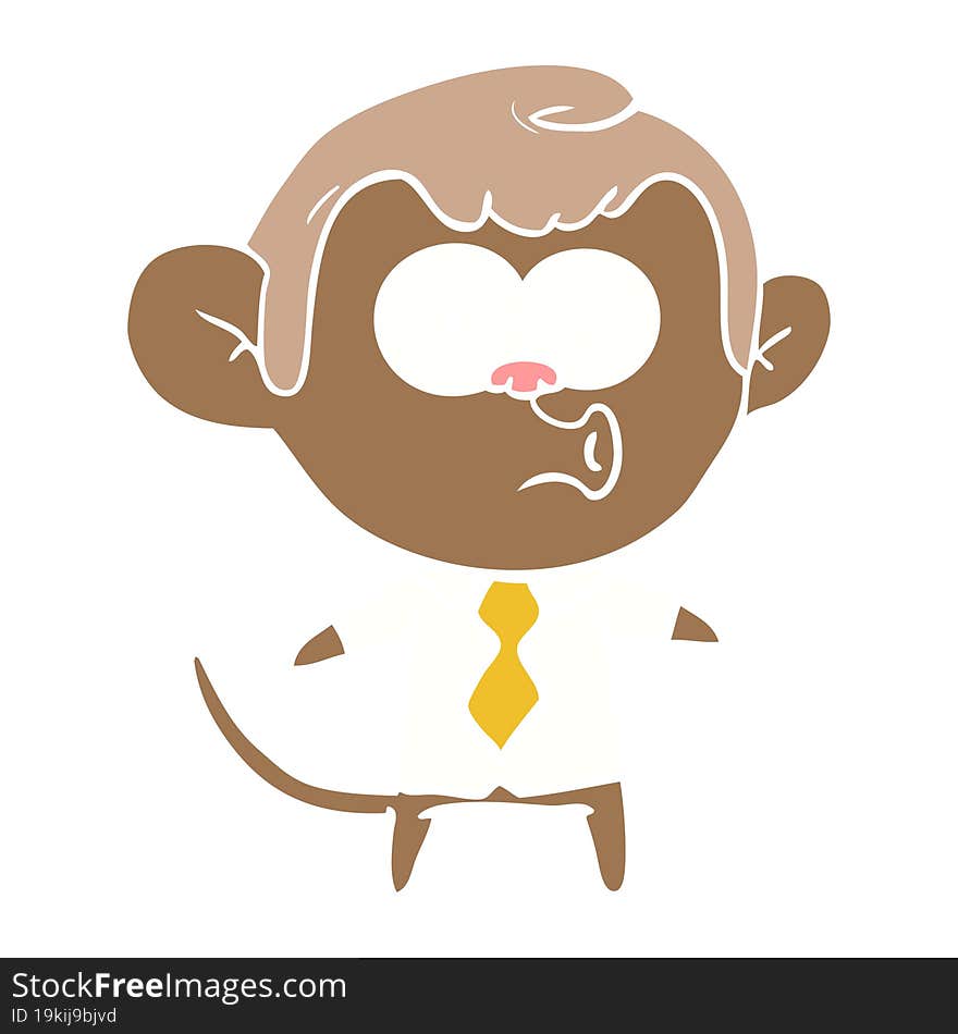 flat color style cartoon office monkey