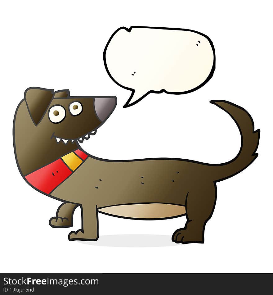 freehand drawn speech bubble cartoon dog