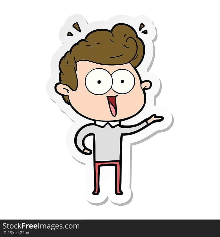 sticker of a cartoon man