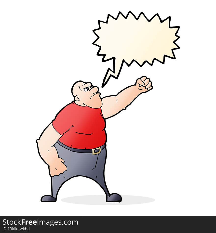 cartoon angry man with speech bubble