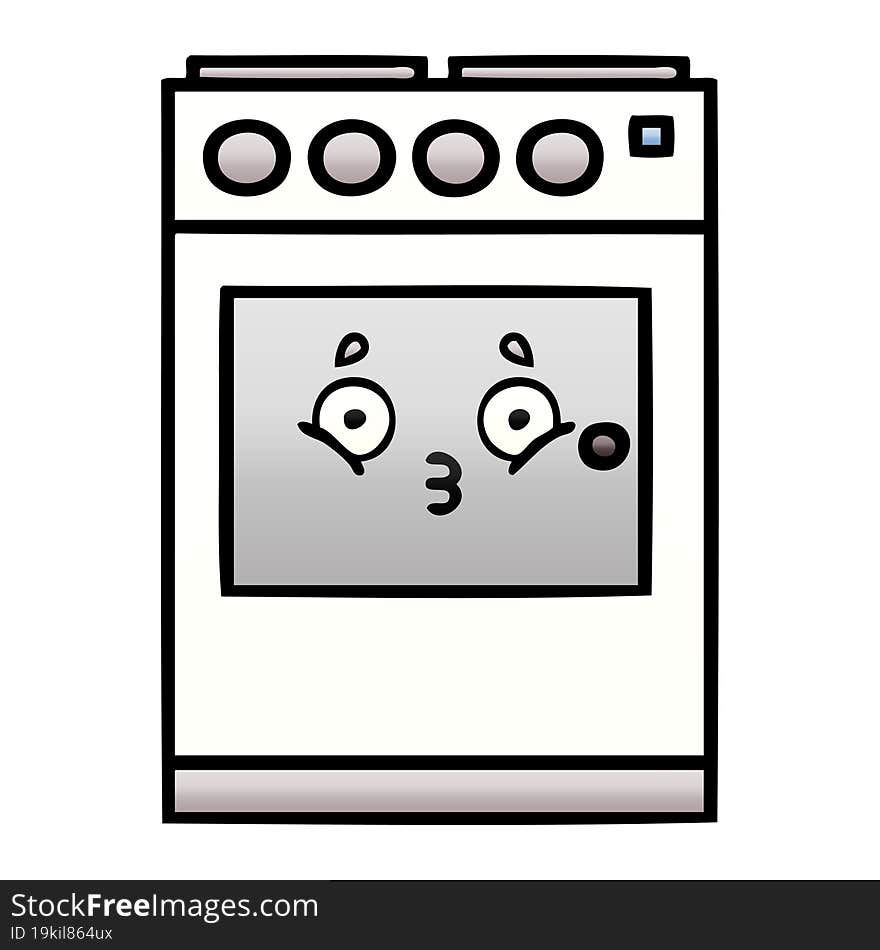 gradient shaded cartoon kitchen oven