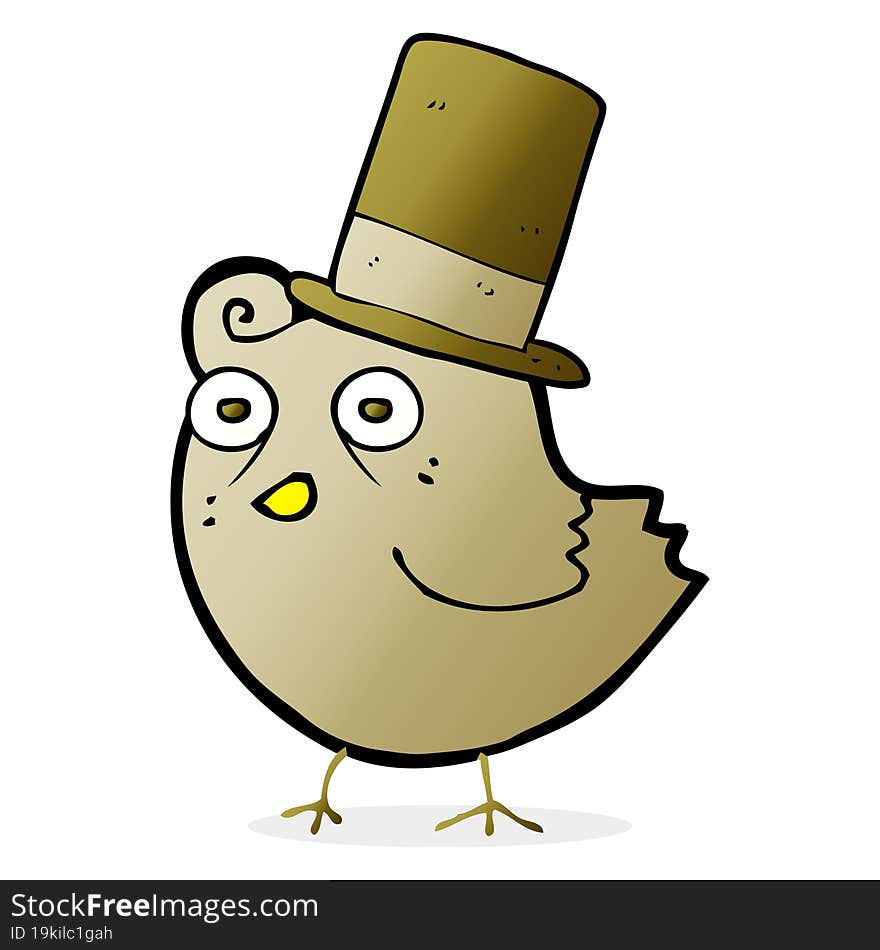 cartoon bird wearing hat