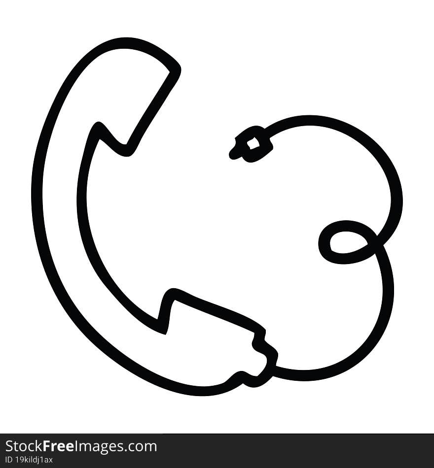 line drawing cartoon telephone handset