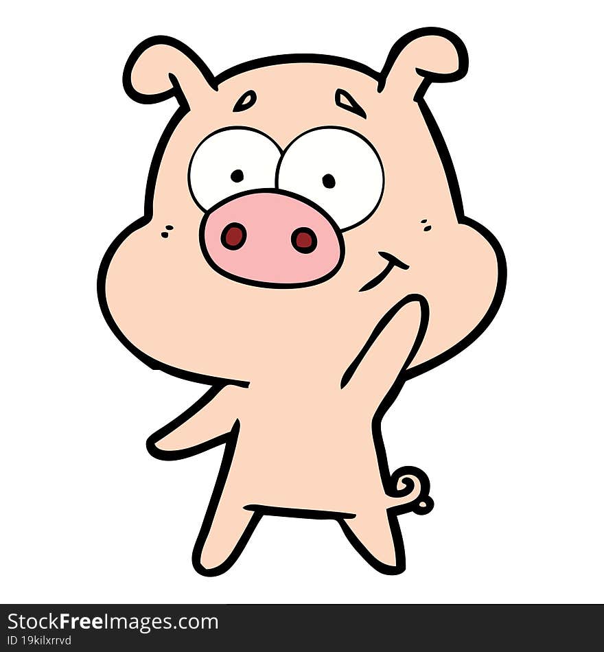 happy cartoon pig. happy cartoon pig