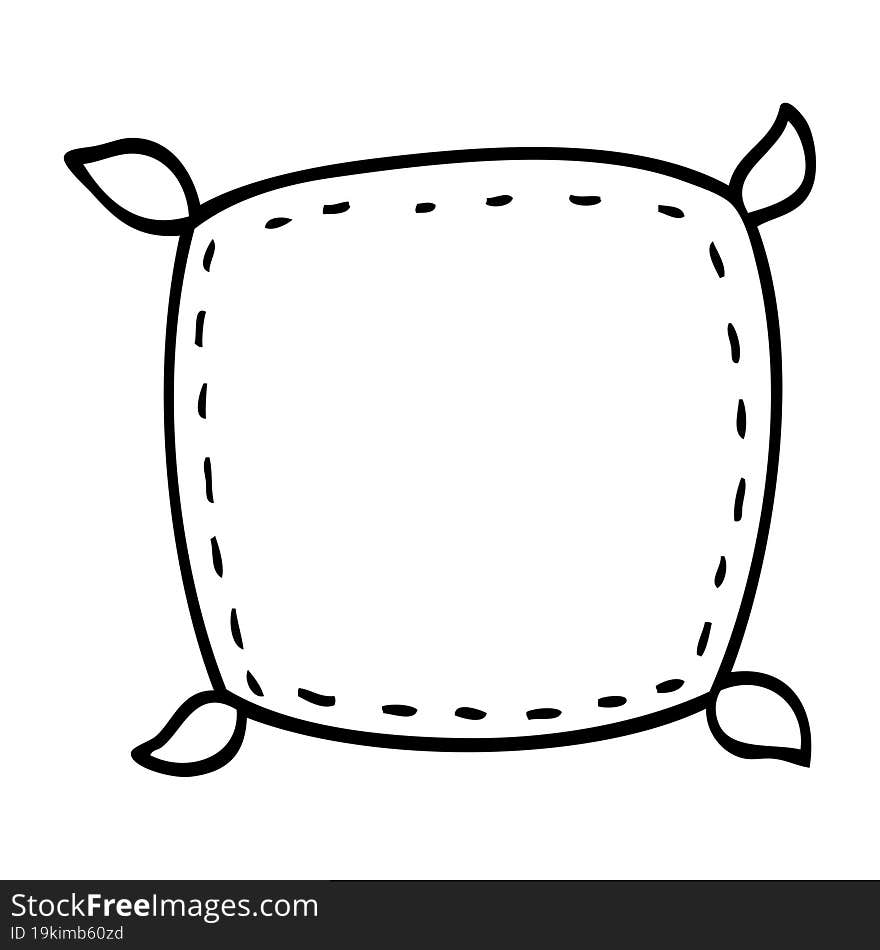 line drawing cartoon plain cushion