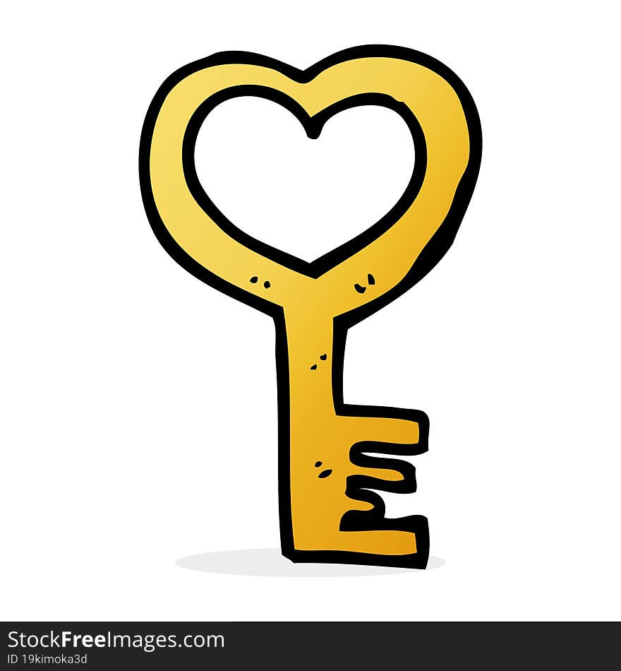 Cartoon Heart Shaped Key