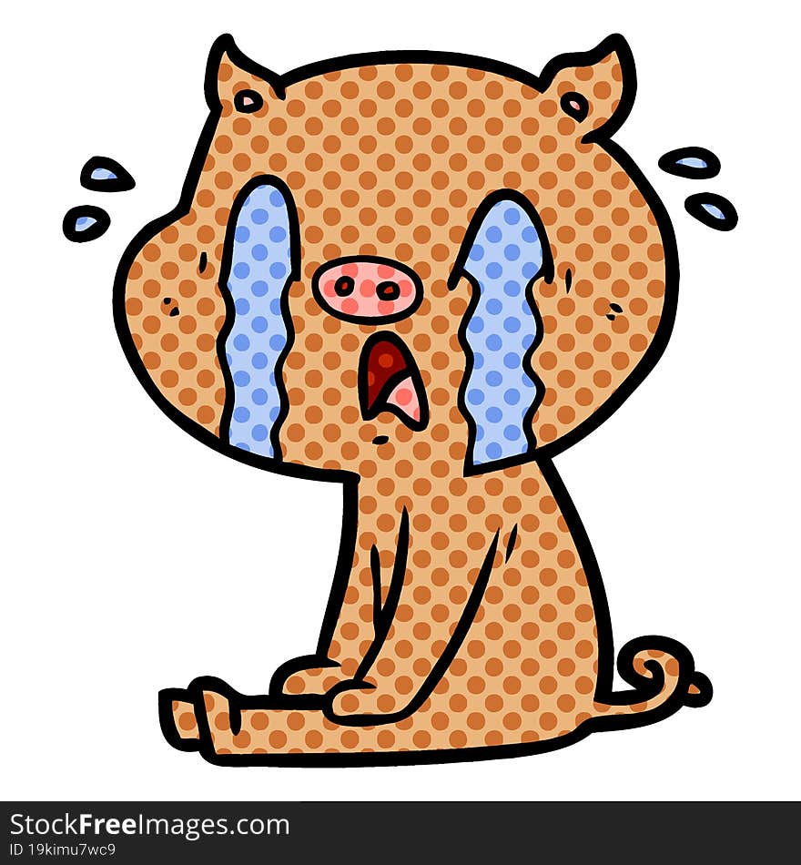 crying pig cartoon. crying pig cartoon