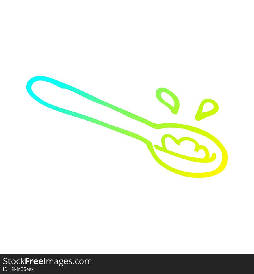 cold gradient line drawing cartoon ladle of food