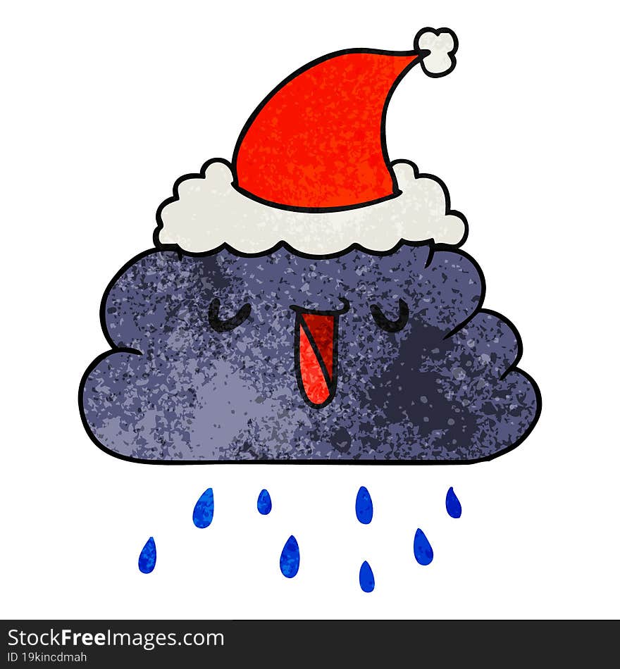 christmas textured cartoon  kawaii rain cloud