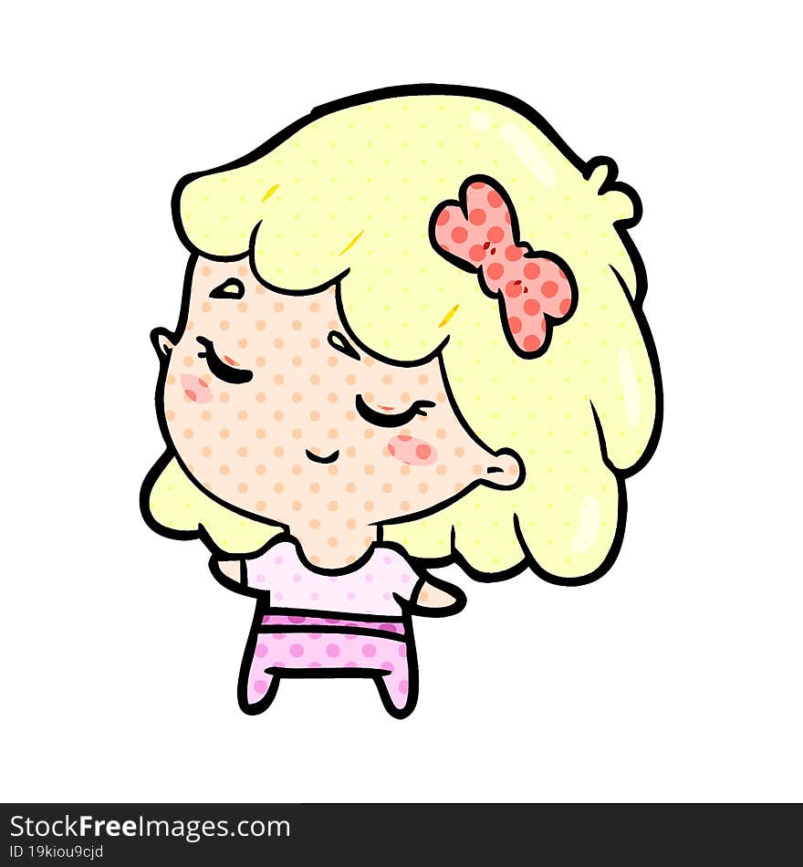 cute cartoon happy girl. cute cartoon happy girl