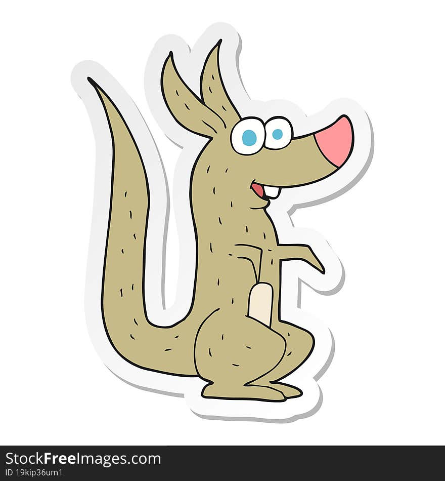 sticker of a cartoon kangaroo