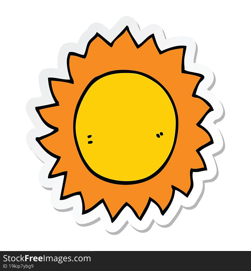 sticker of a cartoon sun