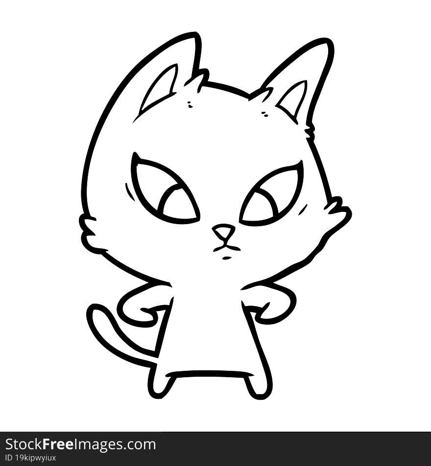 confused cartoon cat. confused cartoon cat