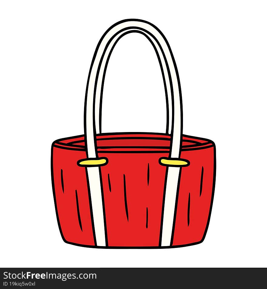 Cartoon Doodle Of A Red Big Bag