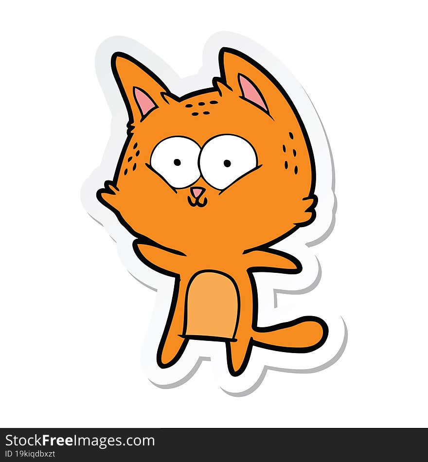 Sticker Of A Cartoon Cat