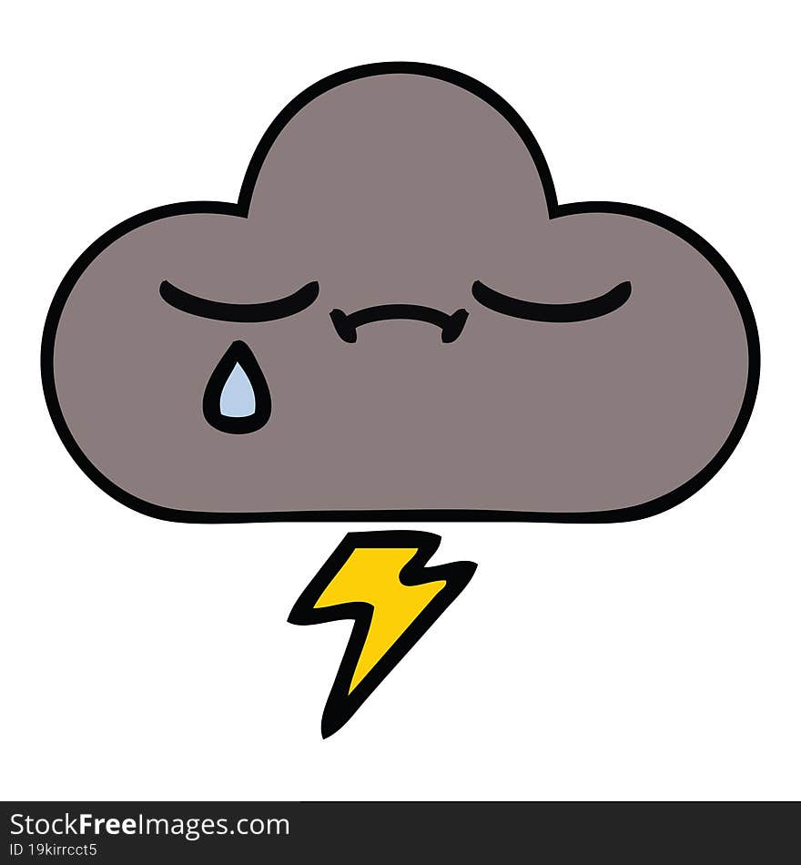 cute cartoon of a storm cloud. cute cartoon of a storm cloud