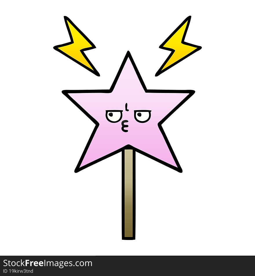 Gradient Shaded Cartoon Magic Wand