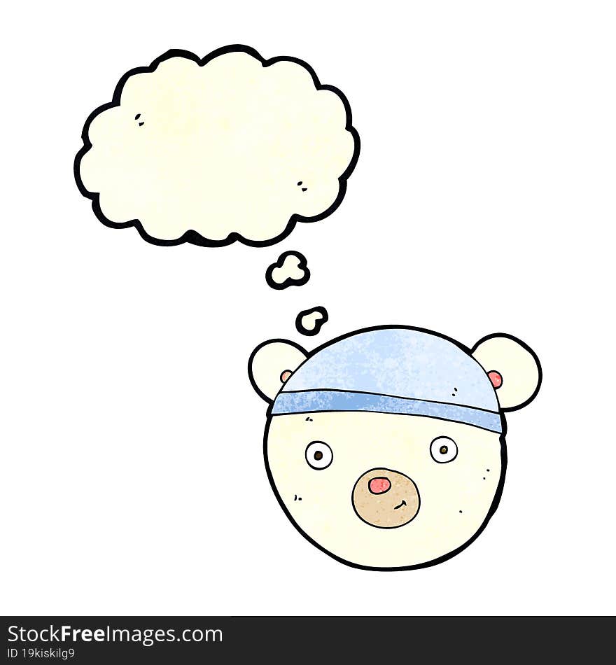 Cartoon Polar Bear Face With Thought Bubble