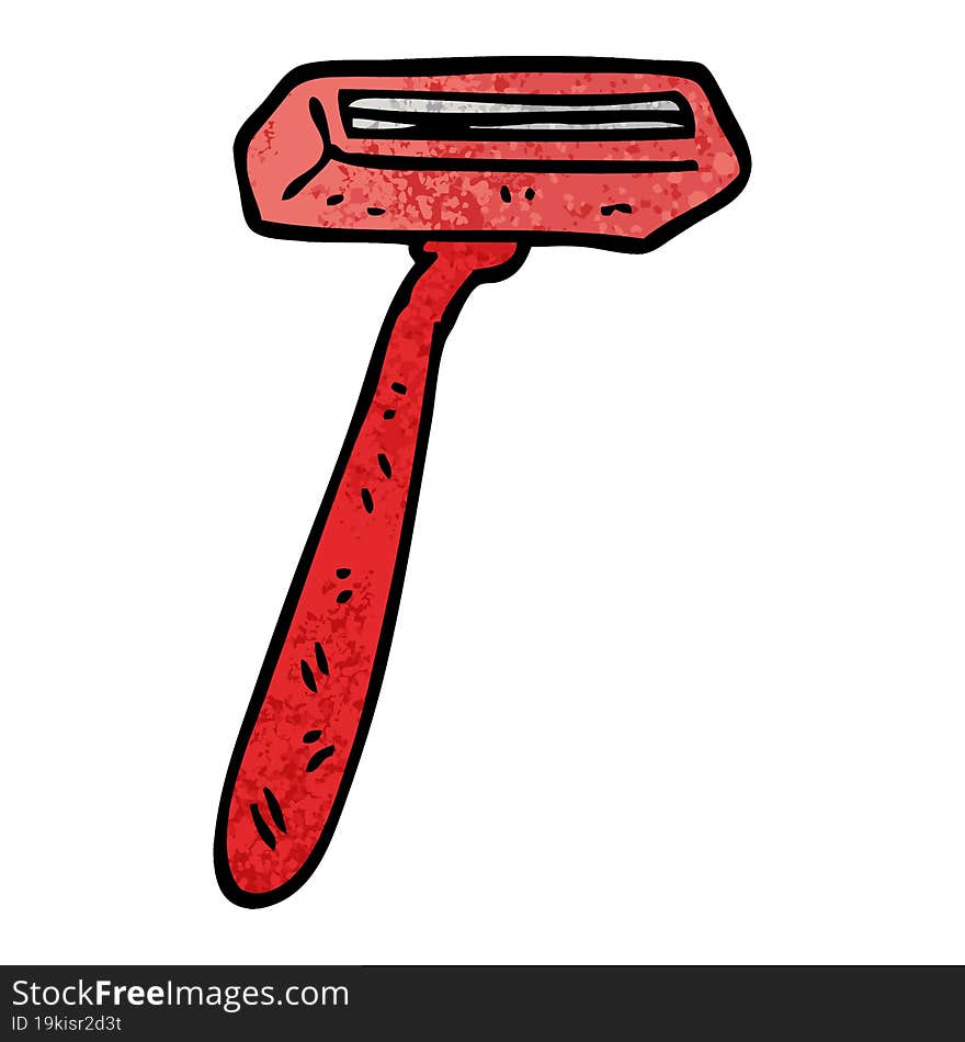 grunge textured illustration cartoon disposable razor