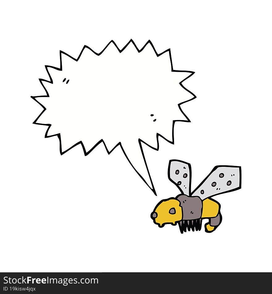 cartoon bee with speech bubble