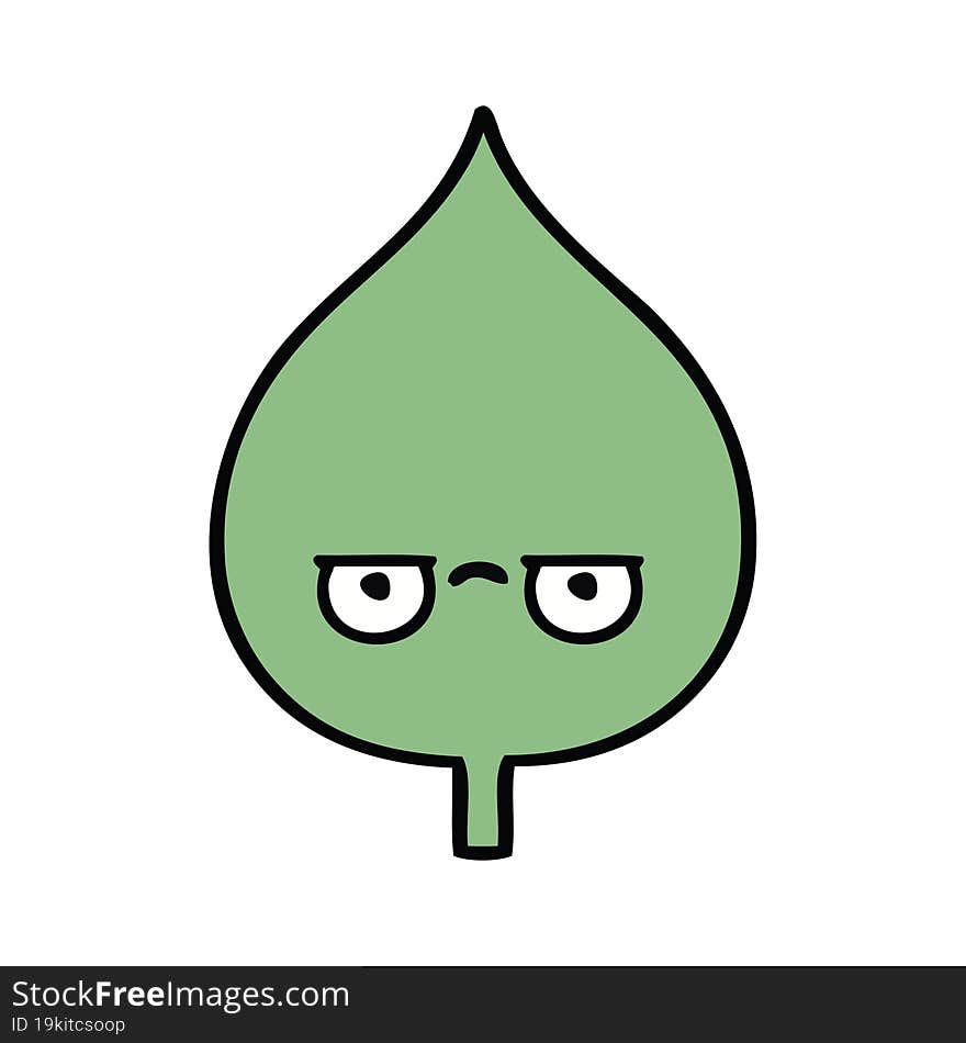 cute cartoon of a expressional leaf