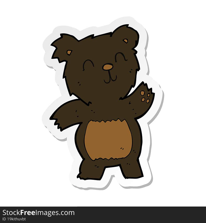 sticker of a cartoon black bear