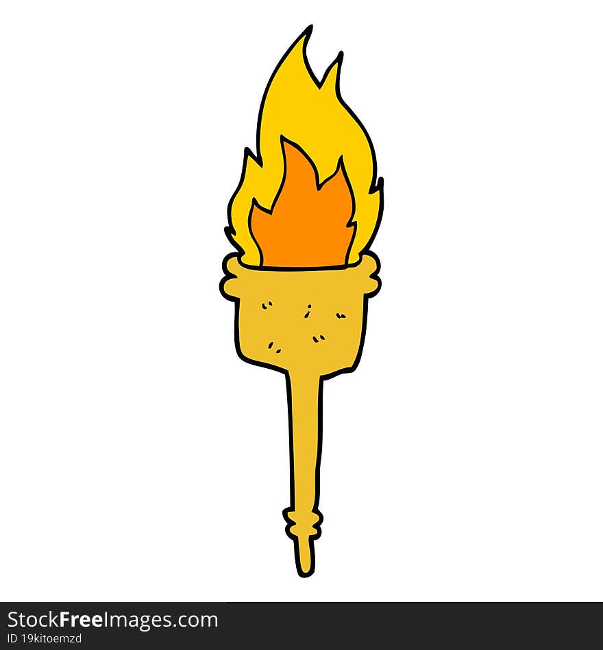 cartoon flaming torch