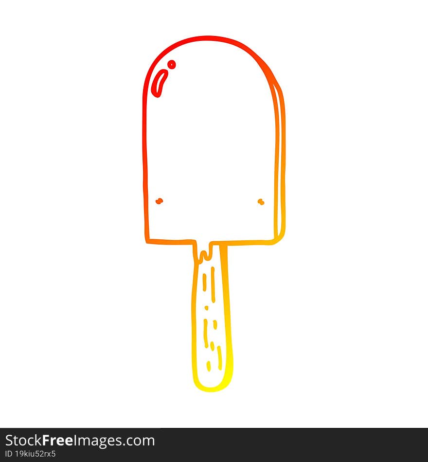 warm gradient line drawing cartoon lollipop