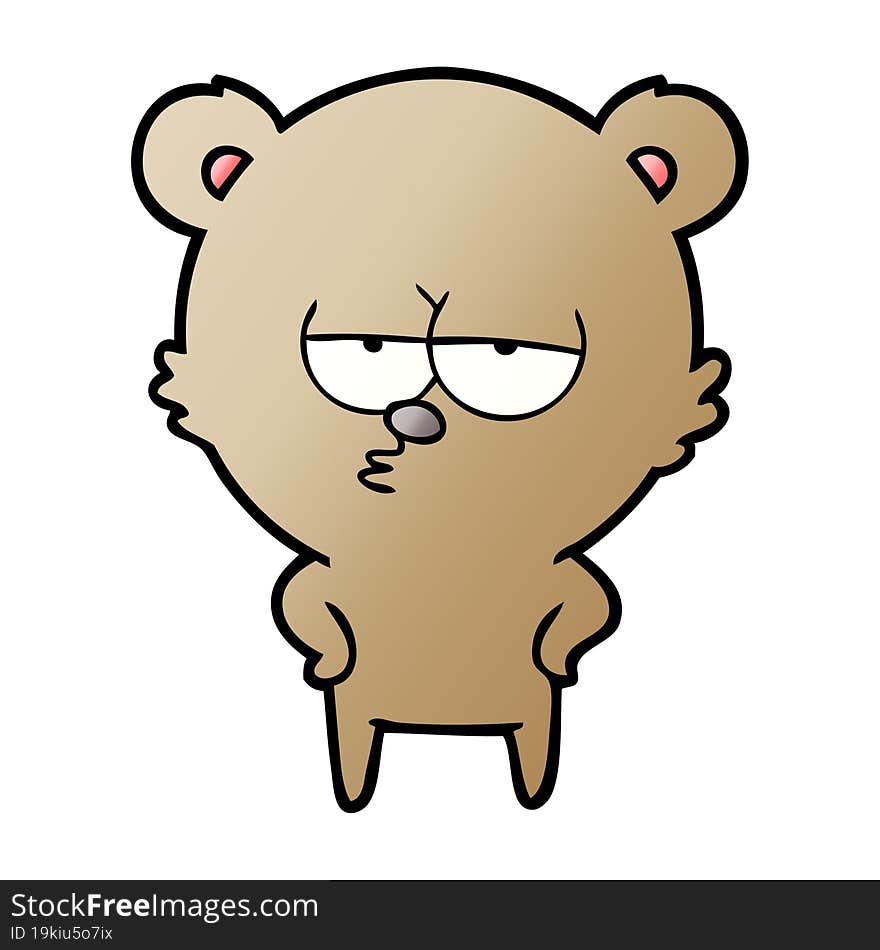 bored bear cartoon. bored bear cartoon