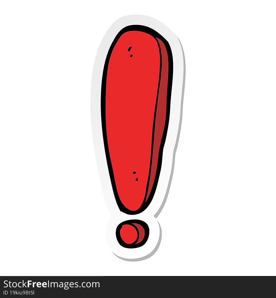 Sticker Of A Cartoon Exclamation Mark