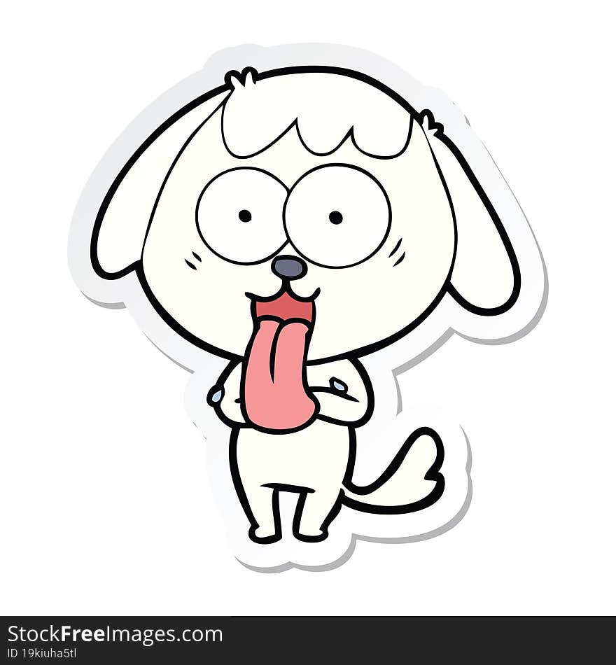 sticker of a cute cartoon dog