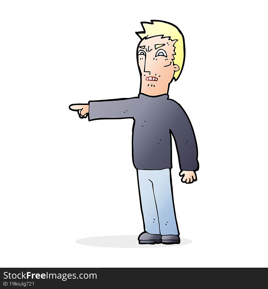 Cartoon Angry Man Pointing