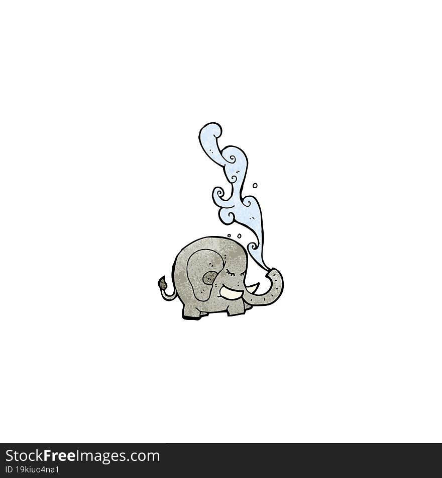 Elephant Squirting Water Cartoon