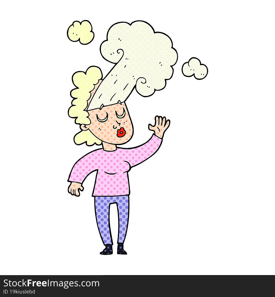 Cartoon Woman Letting Off Steam