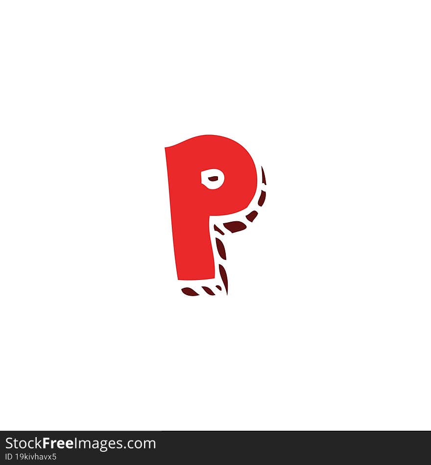 cartoon doodle letter p