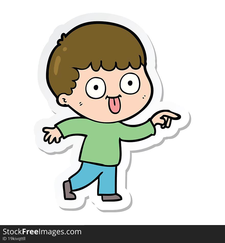 Sticker Of A Cartoon Man Staring