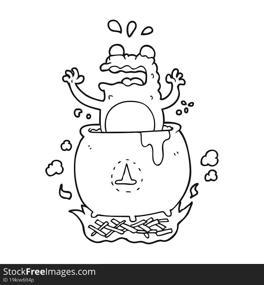 Black And White Cartoon Funny Halloween Toad