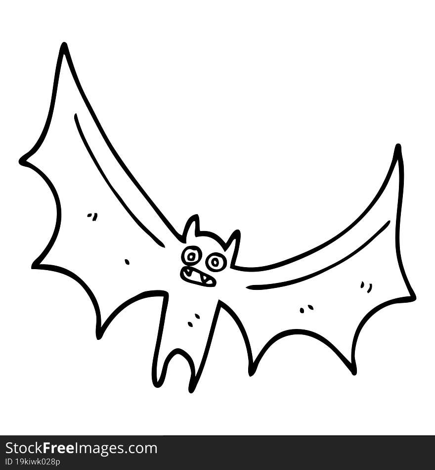 line drawing cartoon bat