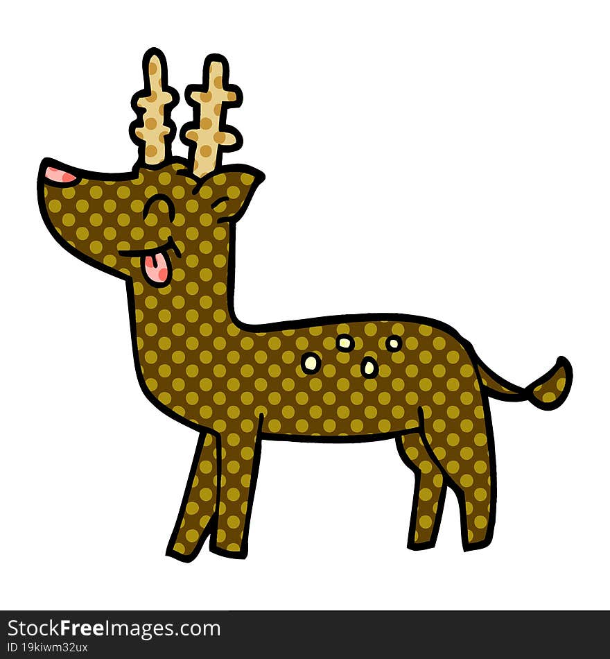 cartoon doodle happy deer