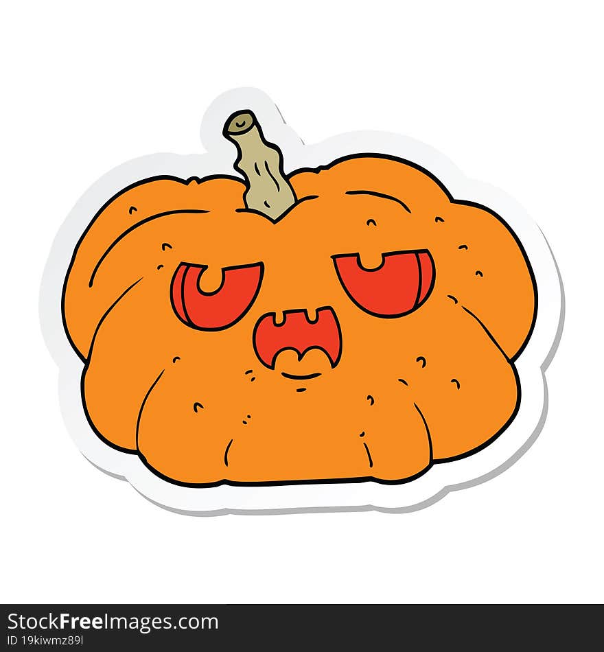 sticker of a cartoon pumpkin