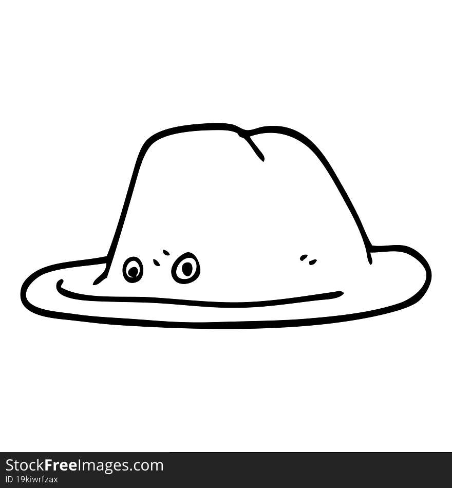 Line Drawing Cartoon Hat