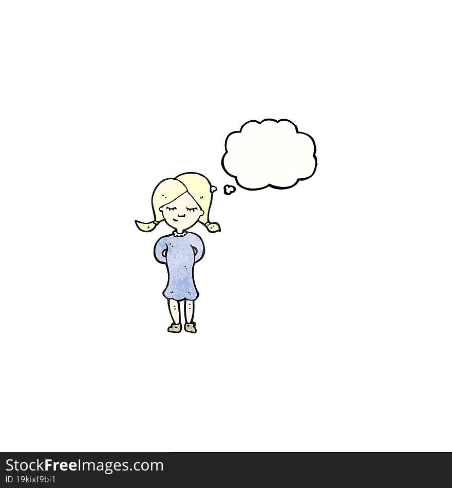 cartoon blond girl thinking