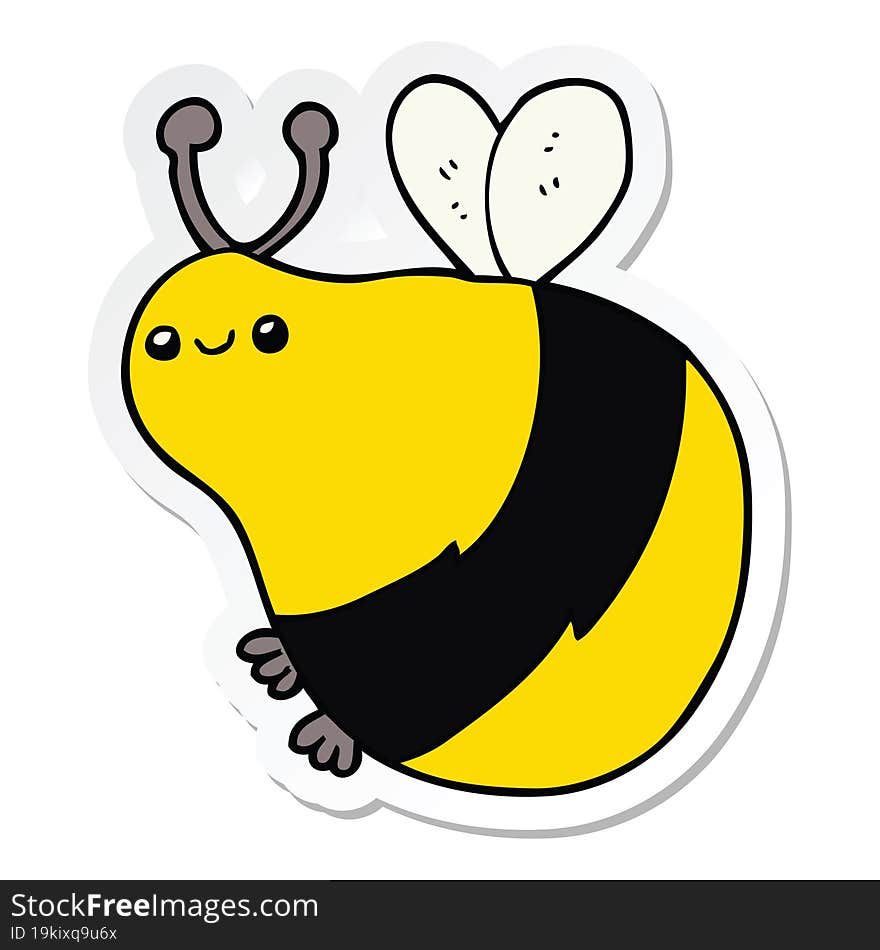 sticker of a cartoon bee