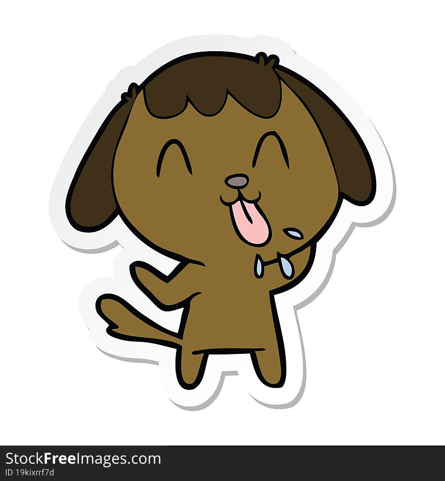 Sticker Of A Cute Cartoon Dog