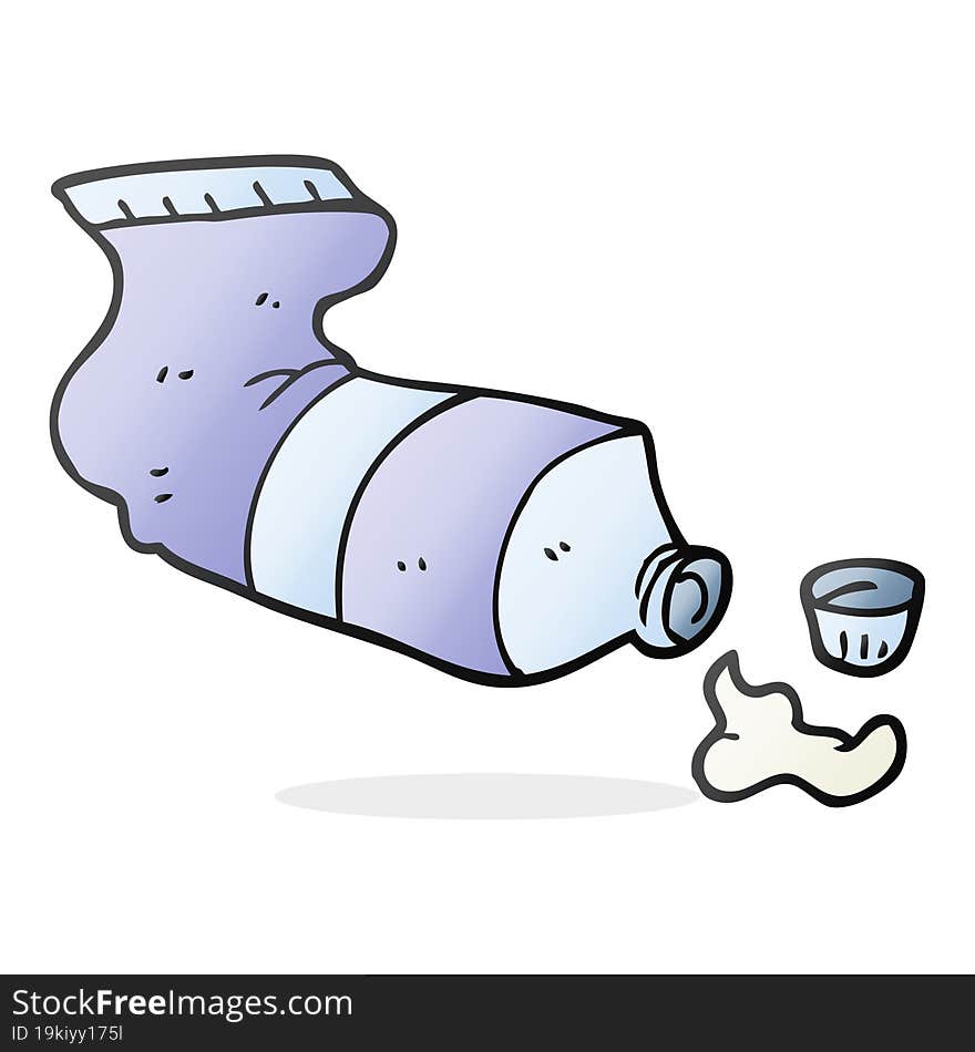 cartoon squeezed tube of toothpaste