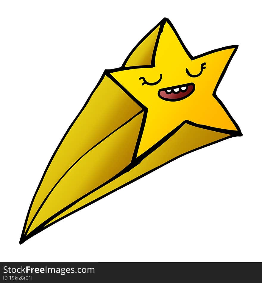 cartoon doodle shooting star