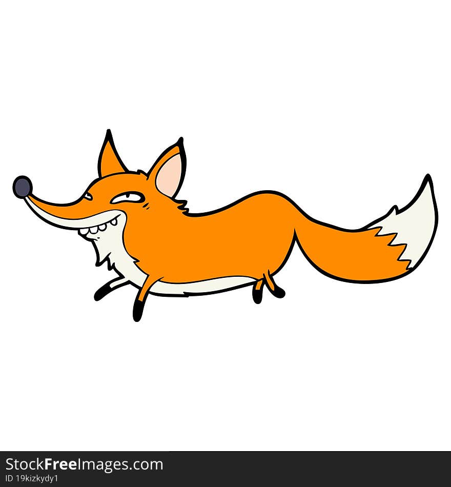 cute cartoon sly fox. cute cartoon sly fox