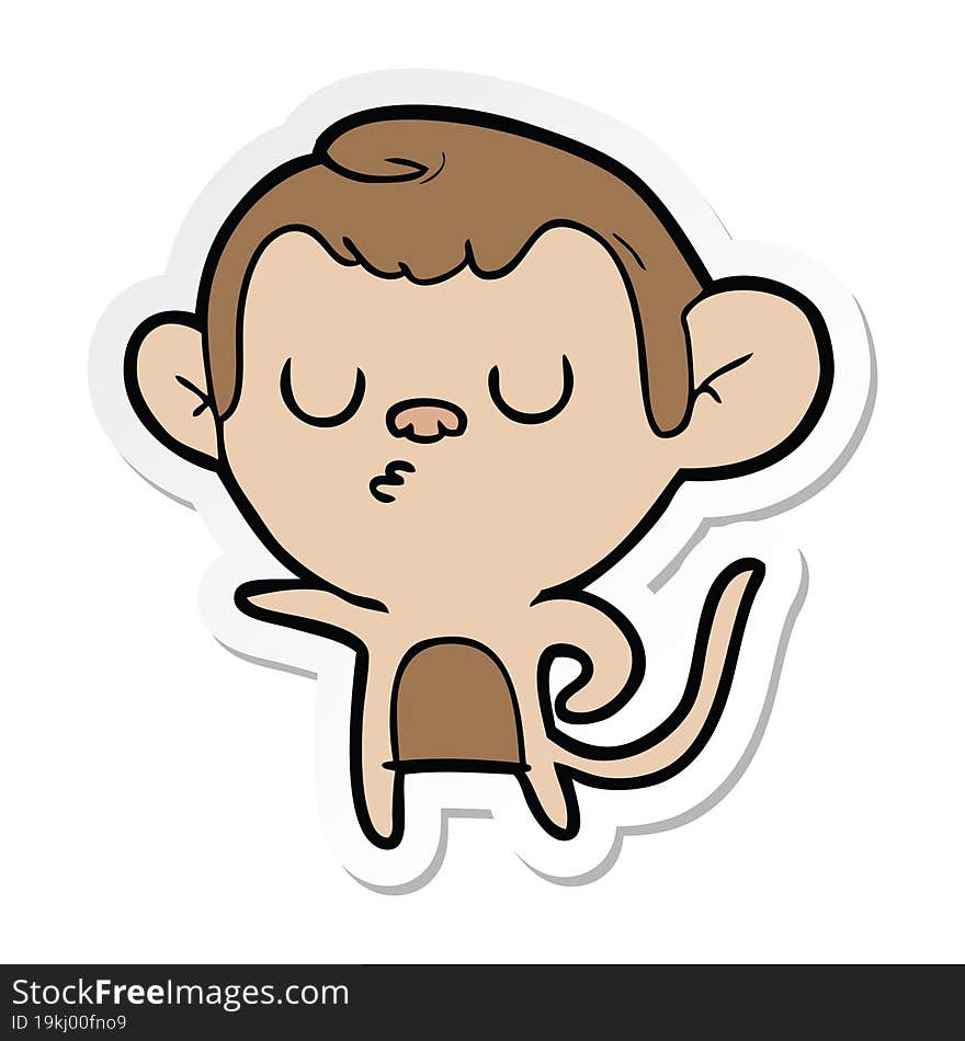 Sticker Of A Cartoon Monkey