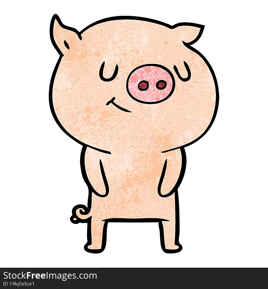 happy cartoon pig. happy cartoon pig