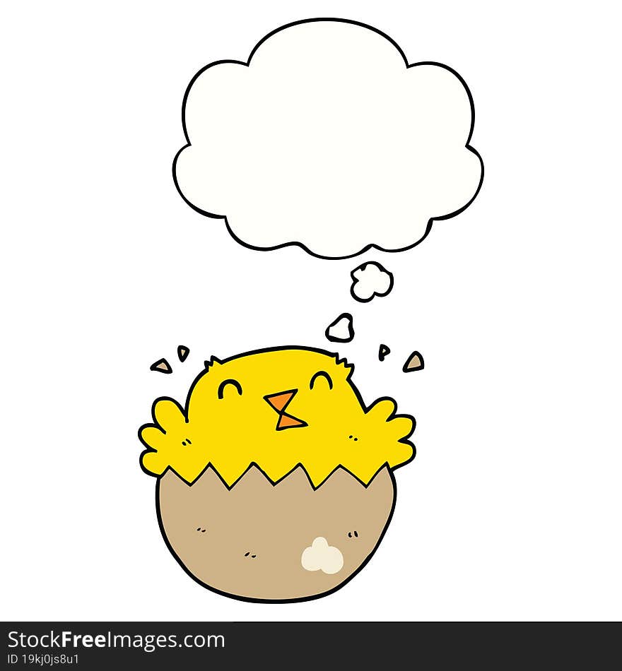 cartoon hatching chick and thought bubble